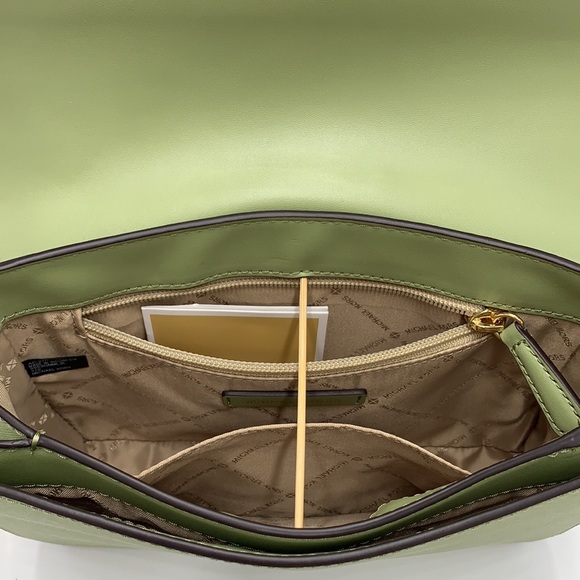 MICHAEL KORS CARMEN MEDIUM CONVERTIBLE SHOULDER BAG LIGHT SAGE COLOR - Picture 11 of 16